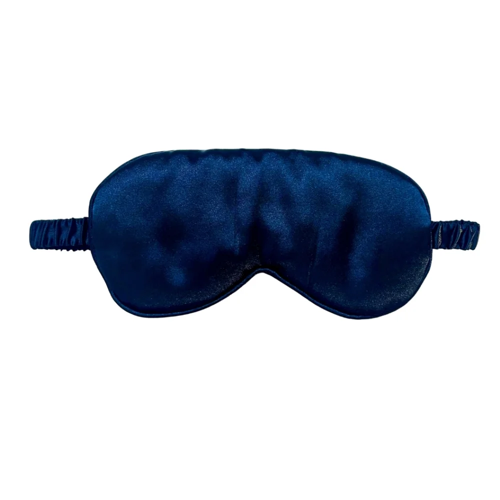 Luxurious Navy Blue Satin Sleep Mask One Size